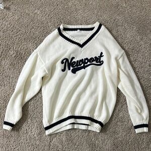 Newport White and Black Sweater